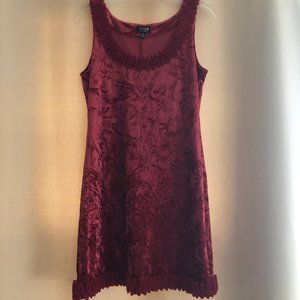 Red crushed velvet Nicole party dress